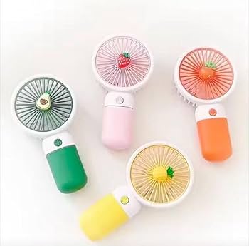 Mini Handheld Portable Fan – USB Rechargeable Cute Fruit Design Fan