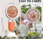 Mini Handheld Portable Fan – USB Rechargeable Cute Fruit Design Fan