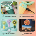 Mini Handheld Portable Fan – USB Rechargeable Cute Fruit Design Fan