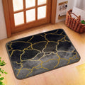 Luxurious Comfort Gold Stripe Faux Rabbit Fur Mat (Medium)