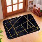 Luxurious Comfort Gold Stripe Faux Rabbit Fur Mat (Medium)