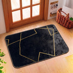 Luxurious Comfort Gold Stripe Faux Rabbit Fur Mat (Medium)