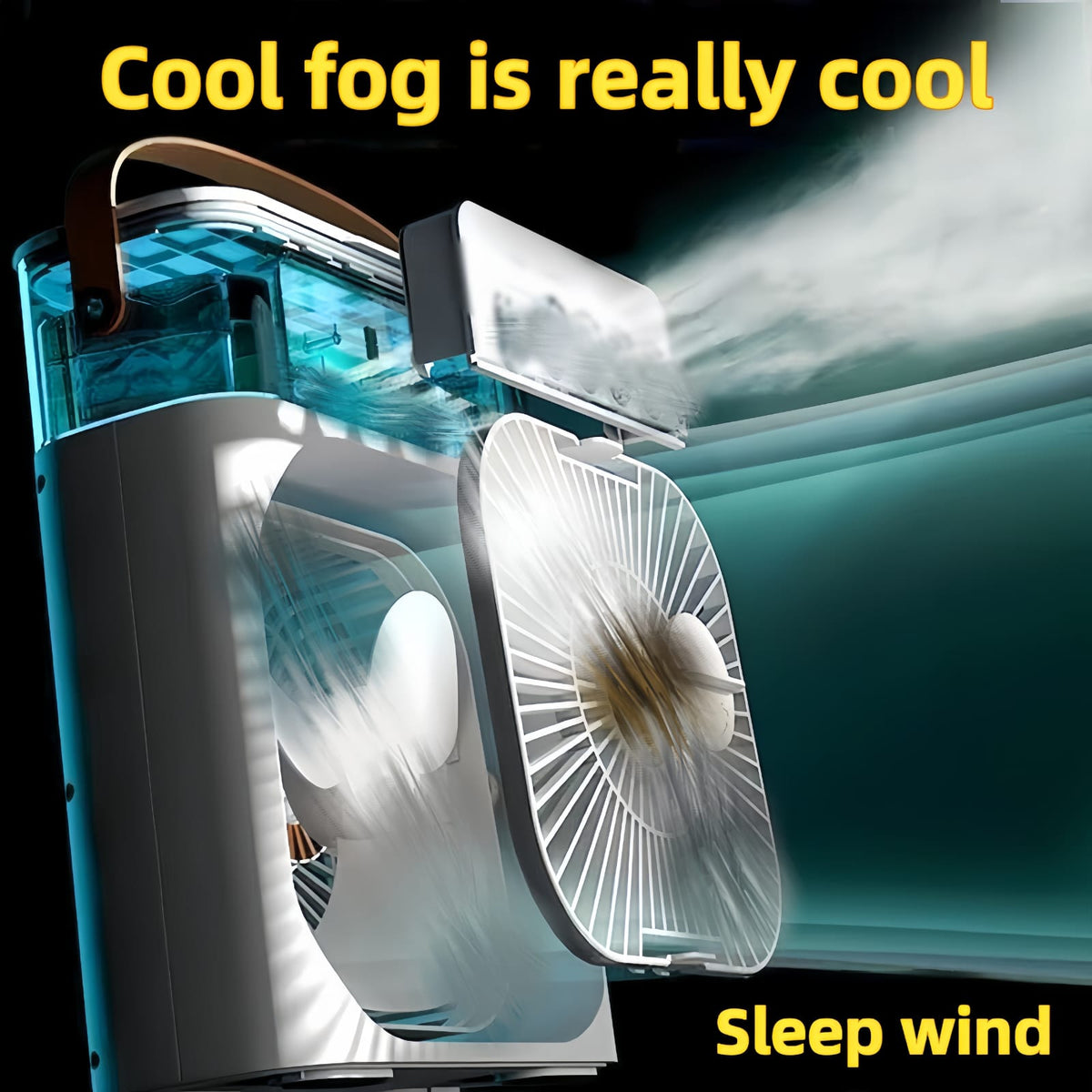 Premium Mini Air Conditioner Fan | USB Cooler with Mist & LED Light