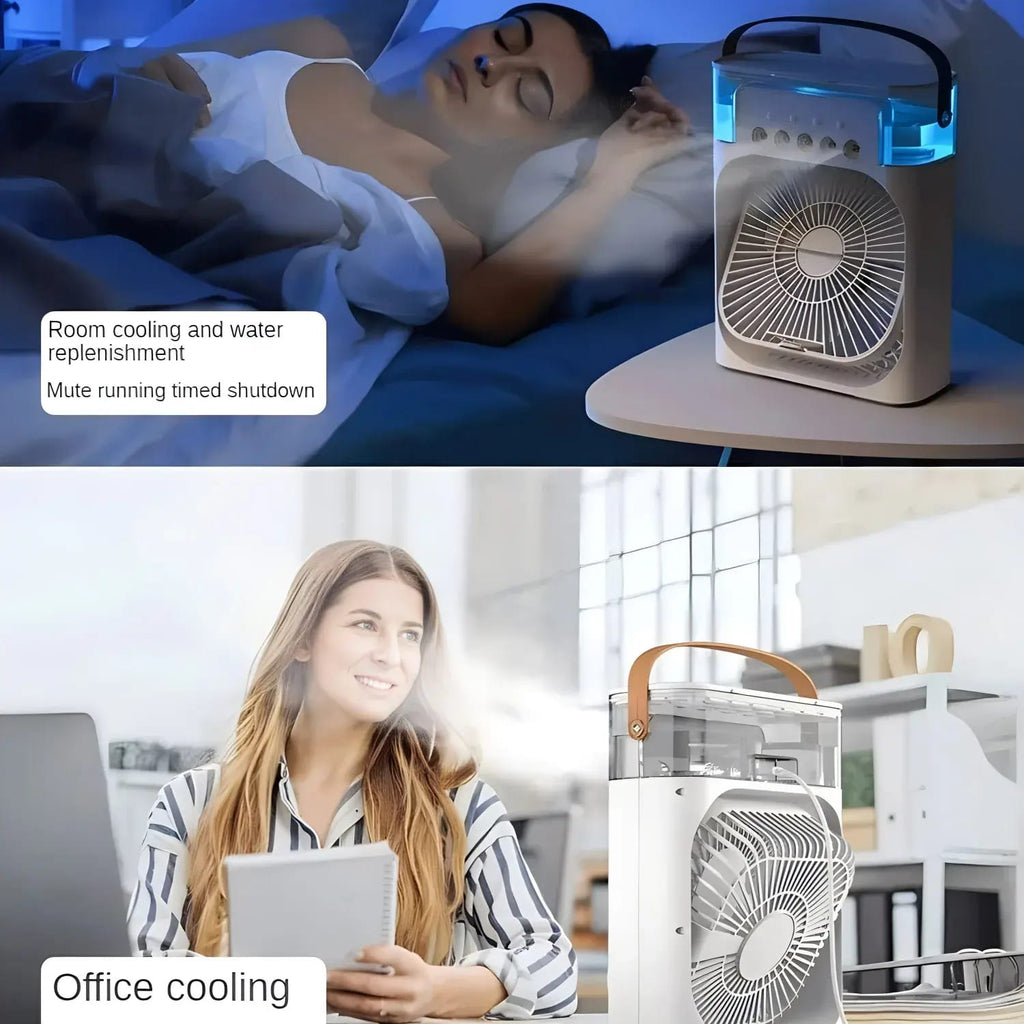 Premium Mini Air Conditioner Fan | USB Cooler with Mist & LED Light