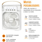 Premium Mini Air Conditioner Fan | USB Cooler with Mist & LED Light