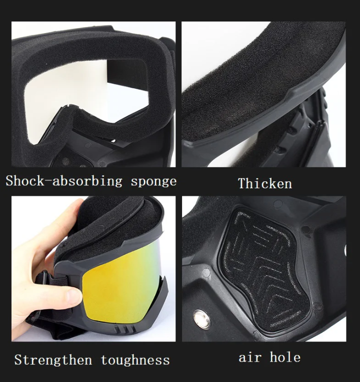 Full Face Safety Riding Mask with Glasses Compatible Design