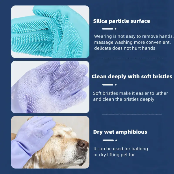 Magic Silicone Washing Gloves with Scrubber