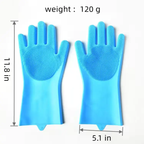 Magic Silicone Washing Gloves with Scrubber