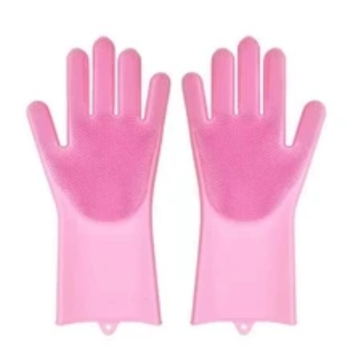 Magic Silicone Washing Gloves with Scrubber