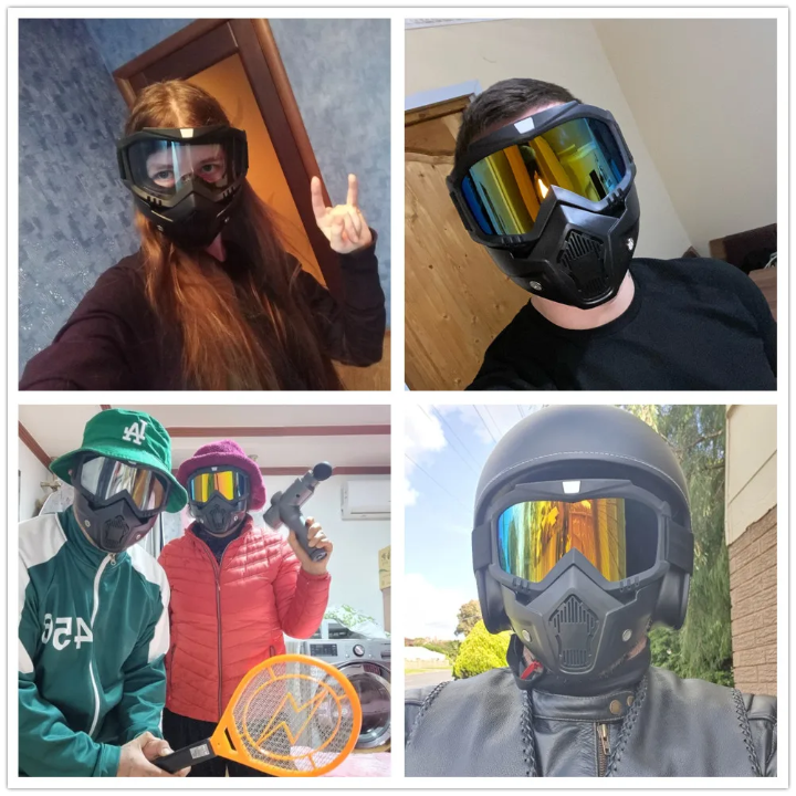 Full Face Safety Riding Mask with Glasses Compatible Design
