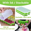 Honeycomb Silicone Ice Cube Tray with Lid – Easy Release Ice Mold