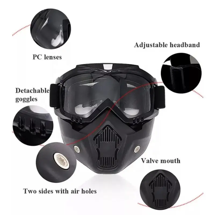 Full Face Safety Riding Mask with Glasses Compatible Design